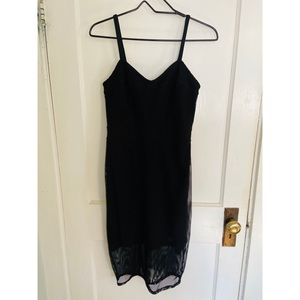 Black Mesh Express  Midi Dress